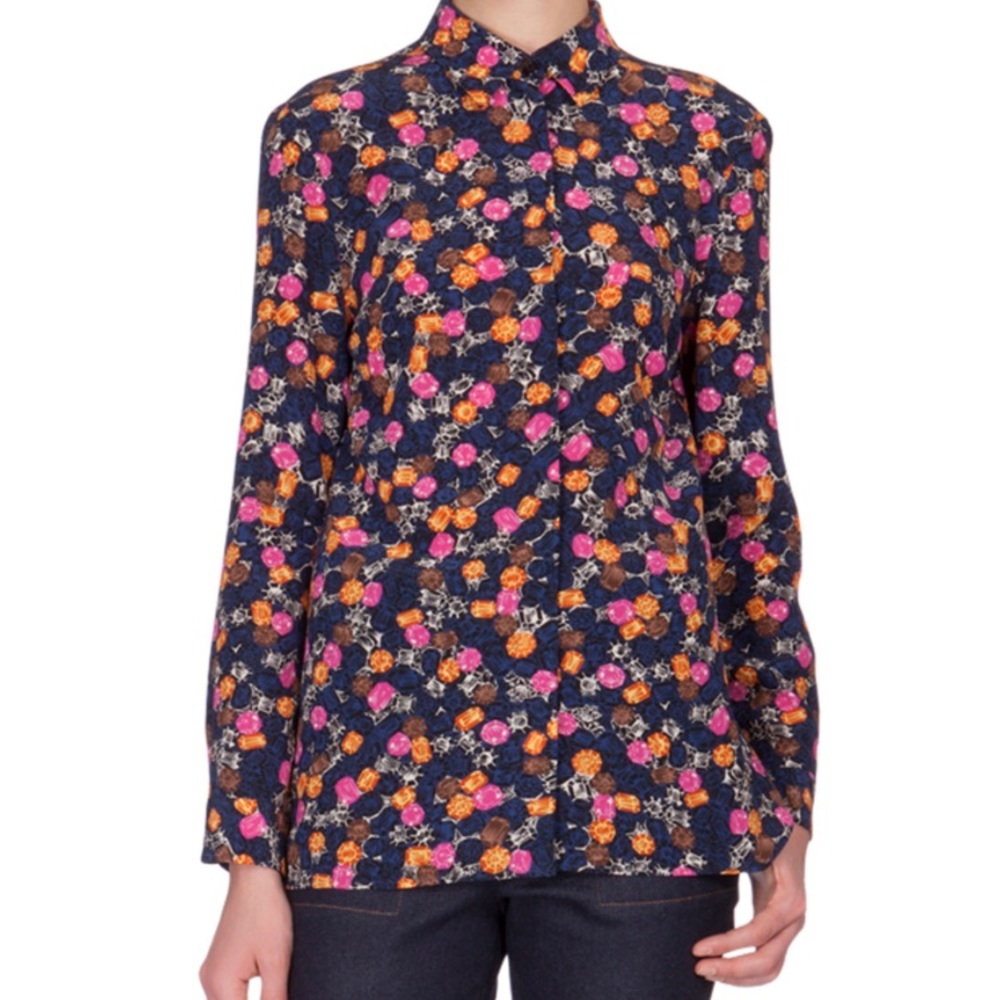 Victoria Beckham crepe de blouse in jewel print.